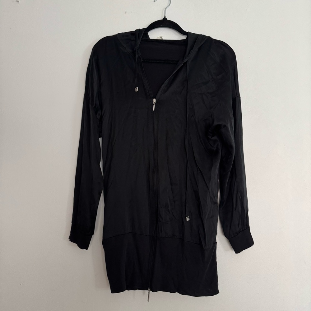Zara Black Women's Long Hooded Jacket